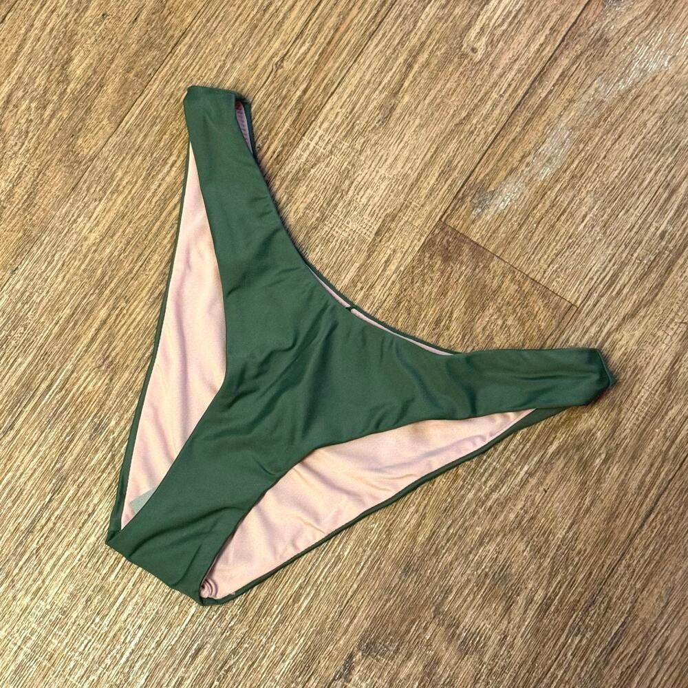 J. Crew Green Curved Waist Cheeky Bikini Bottom Size XS